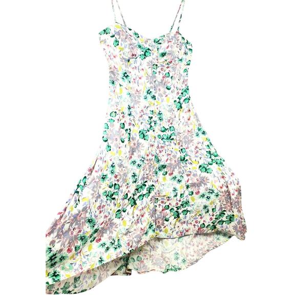 Lauren Conrad Womens Dress Size 10 L Easter Spring Floral A-line Hi-Low Midi - Picture 2 of 12